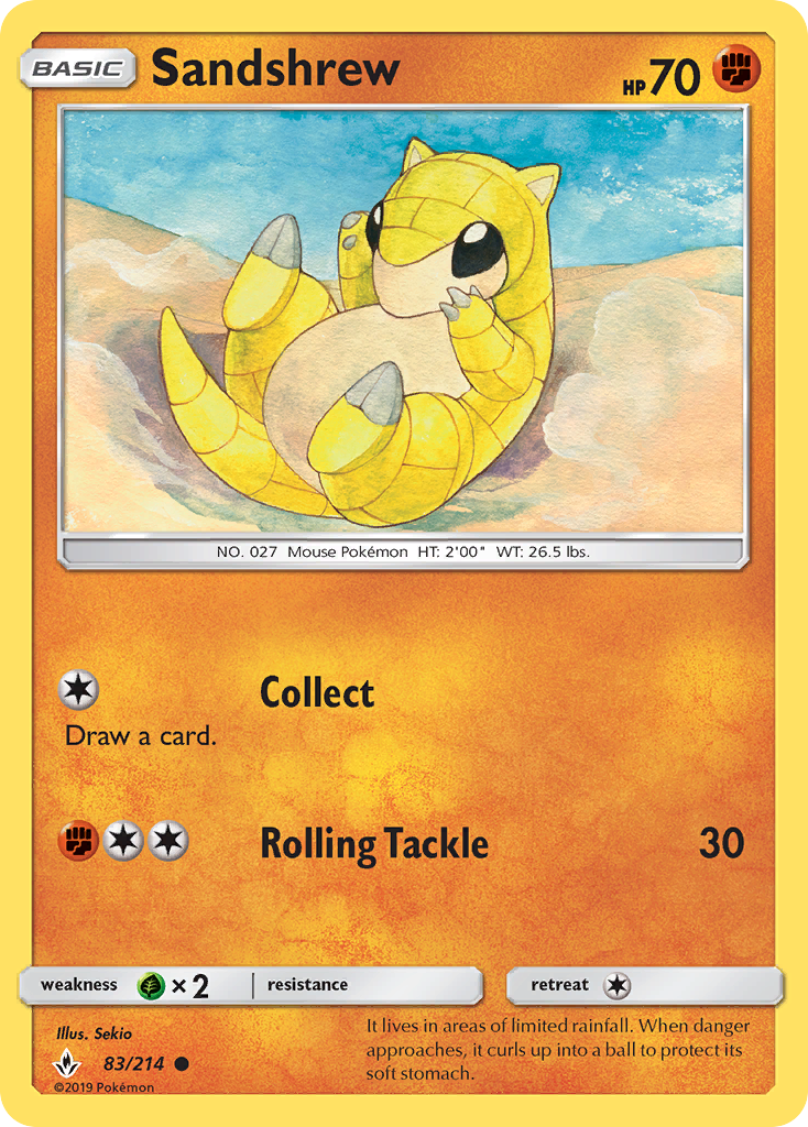 Sandshrew (83/214) [Sun & Moon: Unbroken Bonds] | Good Games North