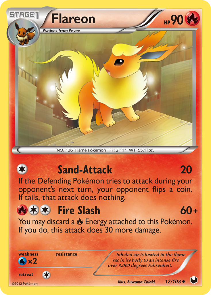 Flareon (12/108) [Black & White: Dark Explorers] | Good Games North