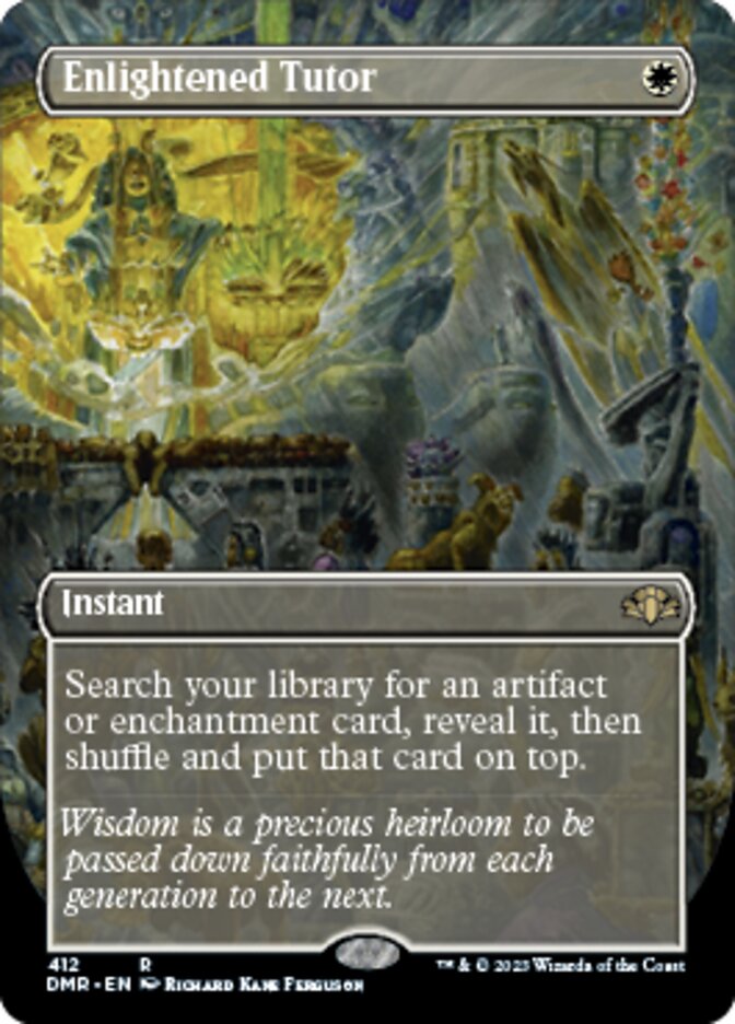 Enlightened Tutor (Borderless Alternate Art) [Dominaria Remastered] | Good Games North