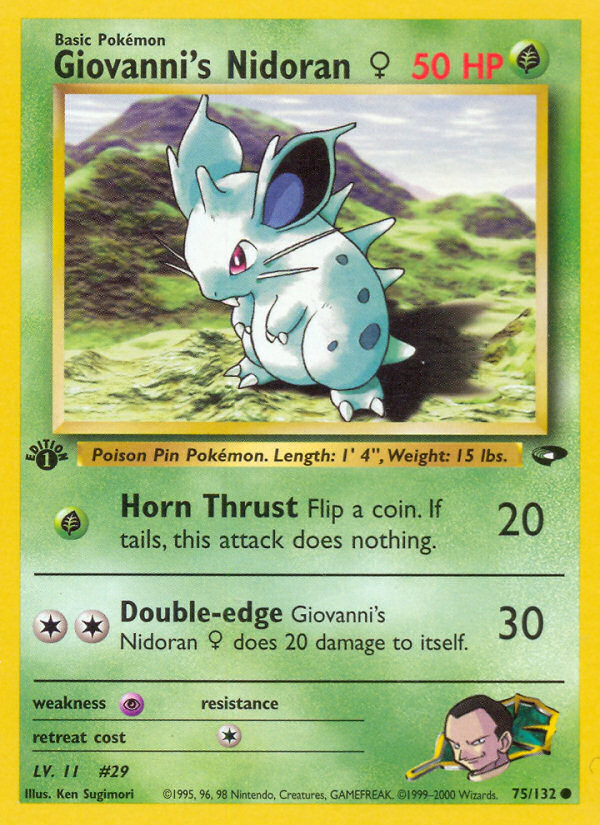 Giovanni's Nidoran (75/132) (Female) [Gym Challenge 1st Edition] | Good Games North