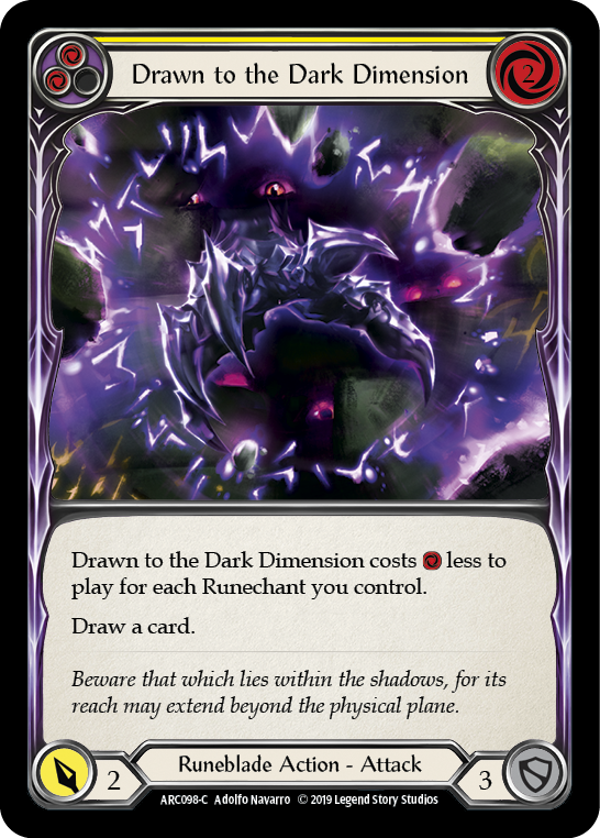 Drawn to the Dark Dimension (Yellow) [ARC098-C] 1st Edition Rainbow Foil | Good Games North