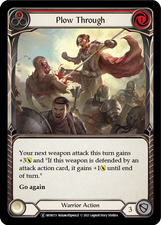 Plow Through (Red) [U-MON113-RF] Unlimited Rainbow Foil | Good Games North