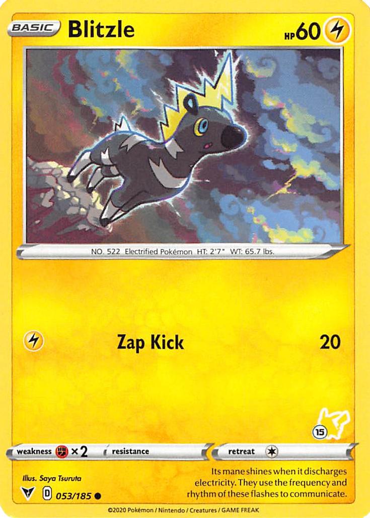 Blitzle (053/185) (Pikachu Stamp #15) [Battle Academy 2022] | Good Games North
