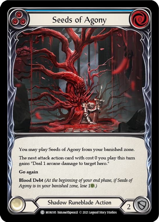 Seeds of Agony (Blue) [MON185-RF] 1st Edition Rainbow Foil | Good Games North