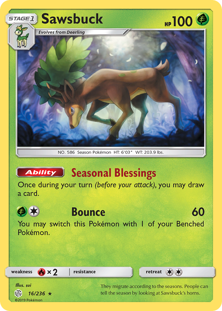 Sawsbuck (16/236) [Sun & Moon: Cosmic Eclipse] | Good Games North