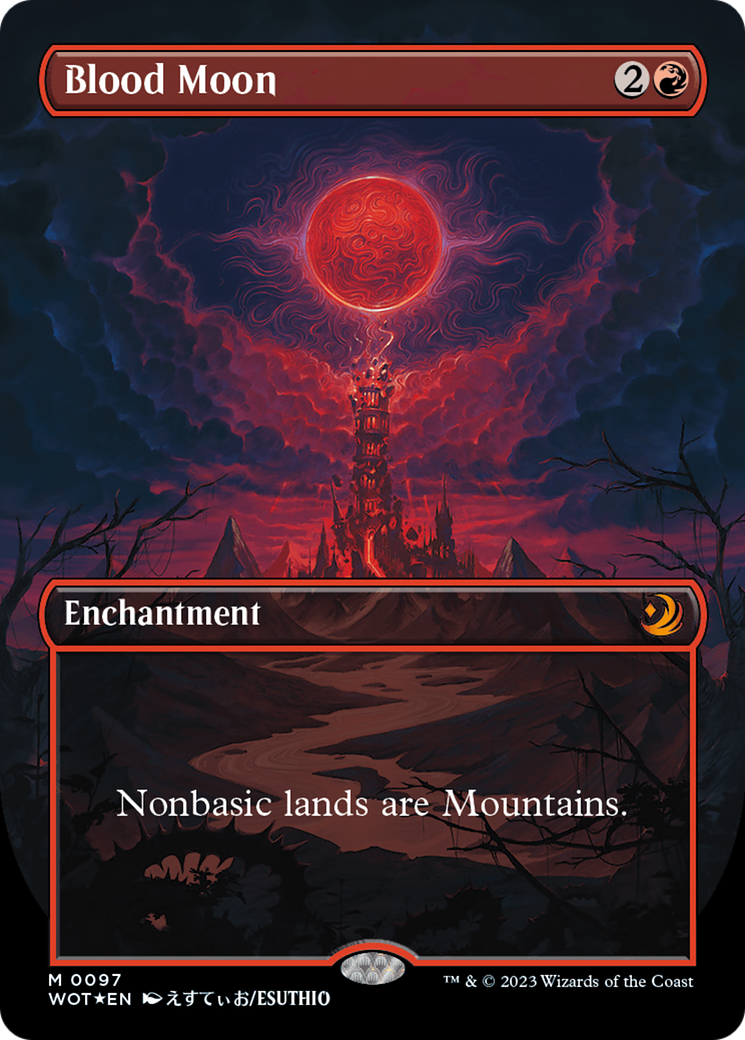 Blood Moon (Anime Borderless) (Confetti Foil) [Wilds of Eldraine: Enchanting Tales] | Good Games North