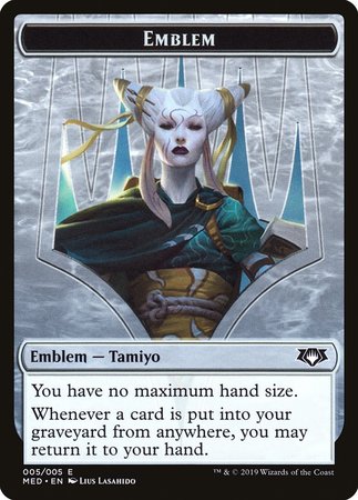 Emblem - Tamiyo, the Moon Sage [Mythic Edition Tokens] | Good Games North