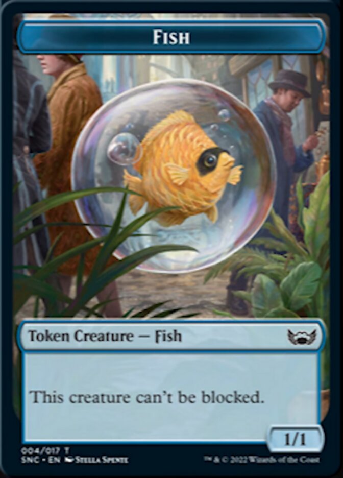 Fish // Wizard Double-sided Token [Streets of New Capenna Tokens] | Good Games North