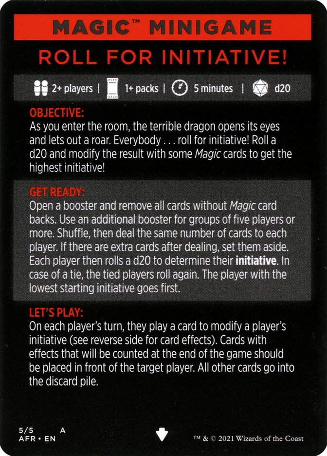 Roll for Initiative (Magic Minigame) [Dungeons & Dragons: Adventures in the Forgotten Realms Minigame] | Good Games North