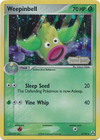 Weepinbell (47/92) (Stamped) [EX: Legend Maker] | Good Games North
