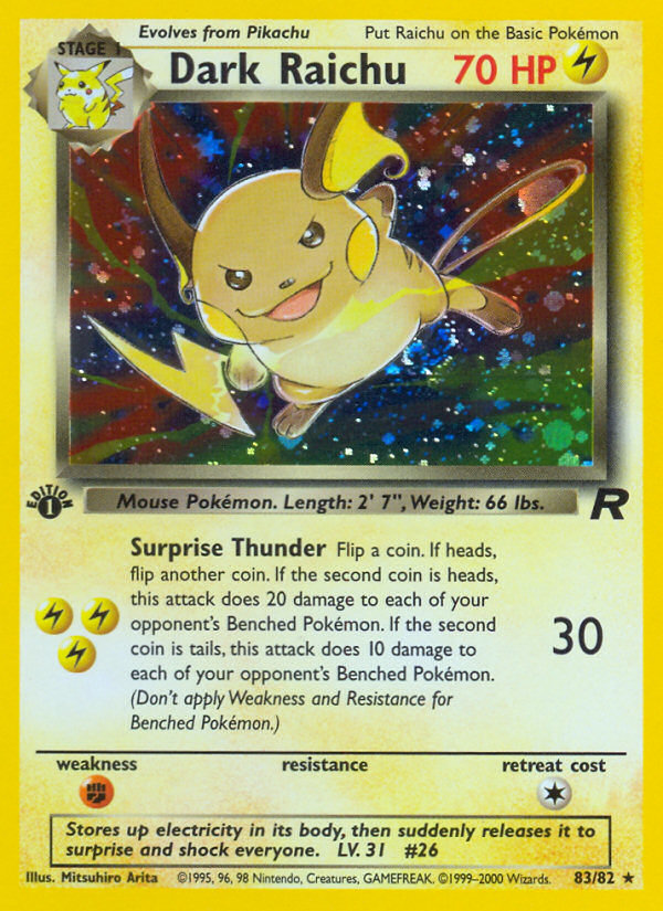 Dark Raichu (83/82) [Team Rocket 1st Edition] | Good Games North