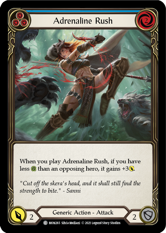 Adrenaline Rush (Blue) [MON265-RF] 1st Edition Rainbow Foil | Good Games North