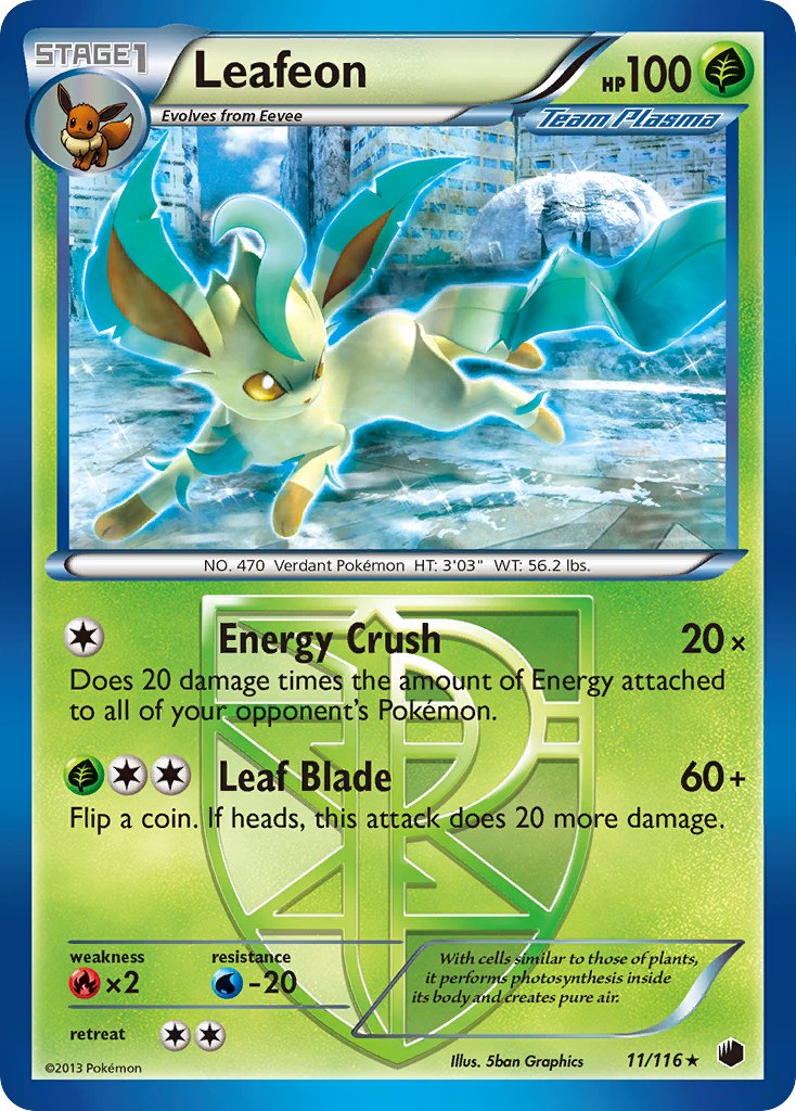 Leafeon (11/116) (Theme Deck Exclusive) [Black & White: Plasma Freeze] | Good Games North
