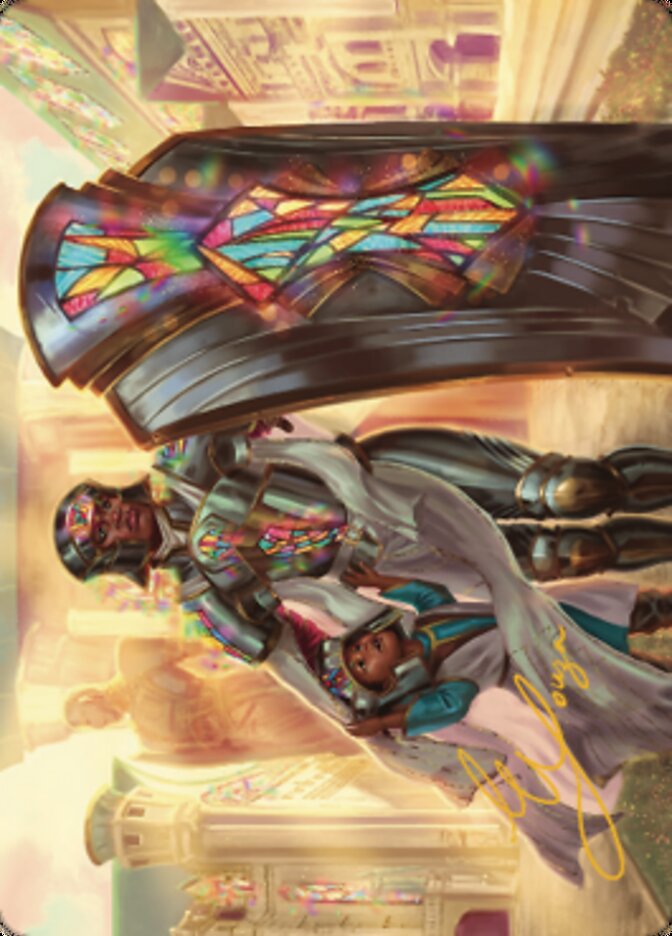Guardian of New Benalia Art Card (Gold-Stamped Signature) [Dominaria United Art Series] | Good Games North