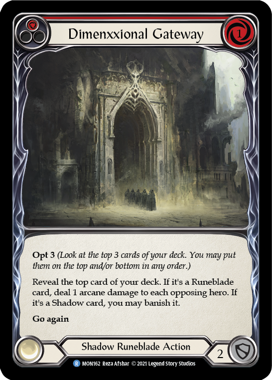 Dimenxxional Gateway (Red) [MON162-RF] 1st Edition Rainbow Foil | Good Games North