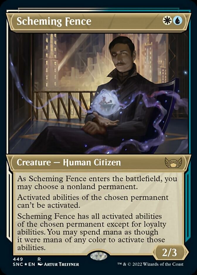 Scheming Fence (Showcase Art Deco Foil Etched) [Streets of New Capenna] | Good Games North