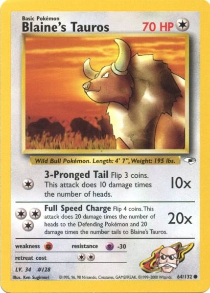 Blaine's Tauros (64/132) [Gym Heroes Unlimited] | Good Games North