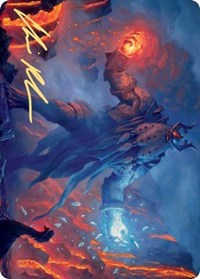 Aegar, the Freezing Flame (Gold-Stamped Signature) [Kaldheim: Art Series] | Good Games North