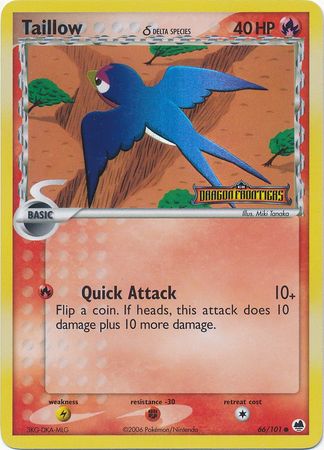 Taillow (66/101) (Delta Species) (Stamped) [EX: Dragon Frontiers] | Good Games North