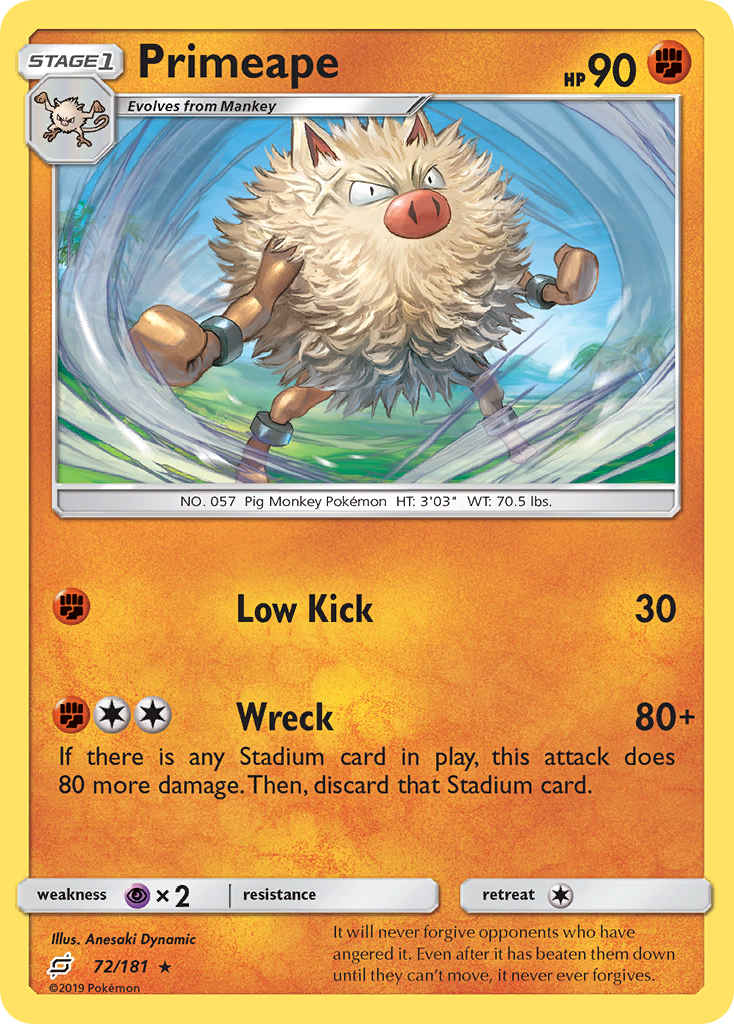Primeape (72/181) [Sun & Moon: Team Up] | Good Games North