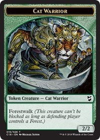 Cat Warrior // Elemental Double-sided Token [Commander 2018 Tokens] | Good Games North