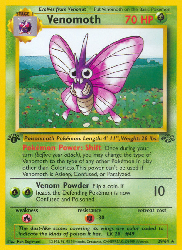 Venomoth (29/64) [Jungle 1st Edition] | Good Games North