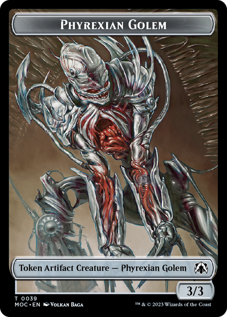 Phyrexian Golem // Phyrexian Horror Double-Sided Token [March of the Machine Commander Tokens] | Good Games North