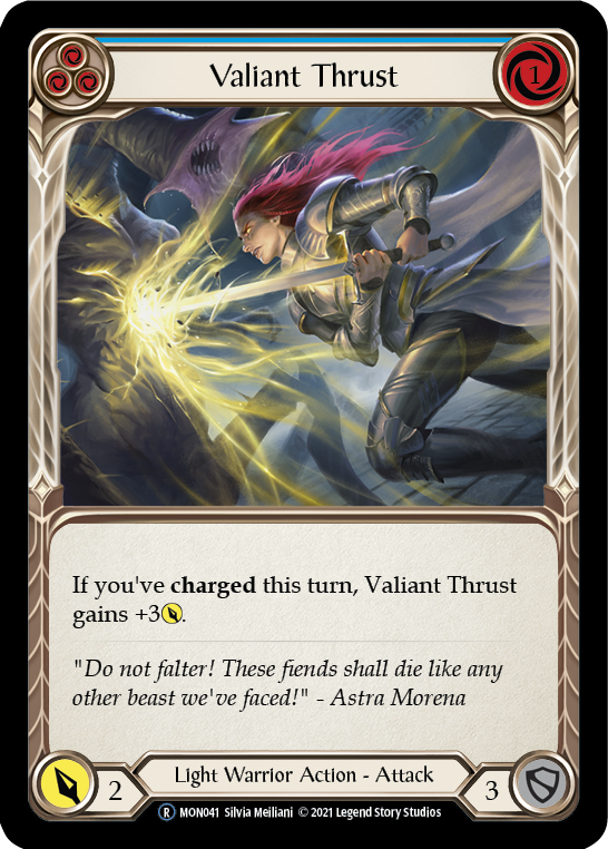 Valiant Thrust (Blue) [U-MON041] Unlimited Normal | Good Games North