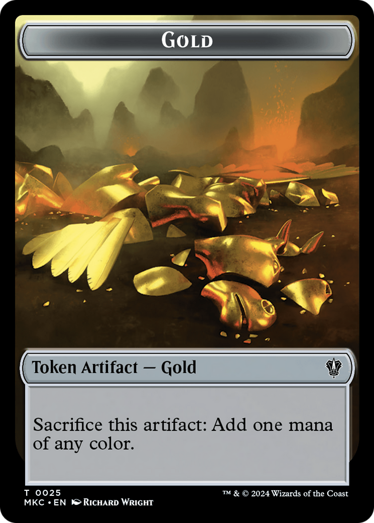 Gold // Treasure Double-Sided Token [Murders at Karlov Manor Commander Tokens] | Good Games North