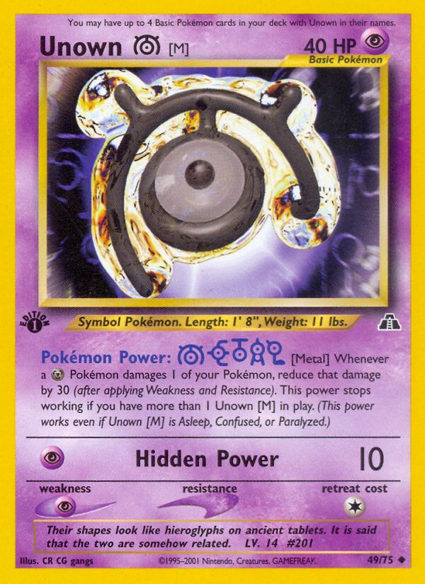 Unown [M] (49/75) [Neo Discovery 1st Edition] | Good Games North