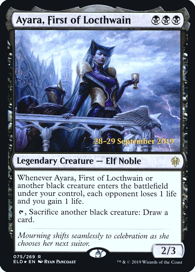Ayara, First of Locthwain  [Throne of Eldraine Prerelease Promos] | Good Games North