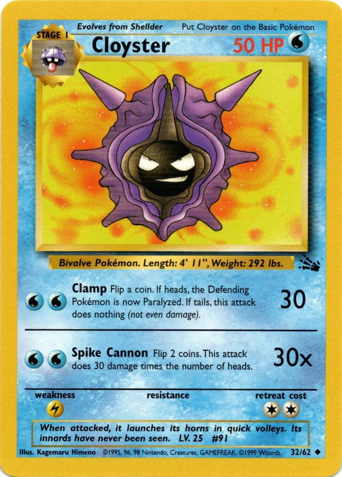 Cloyster (32/62) [Fossil Unlimited] | Good Games North