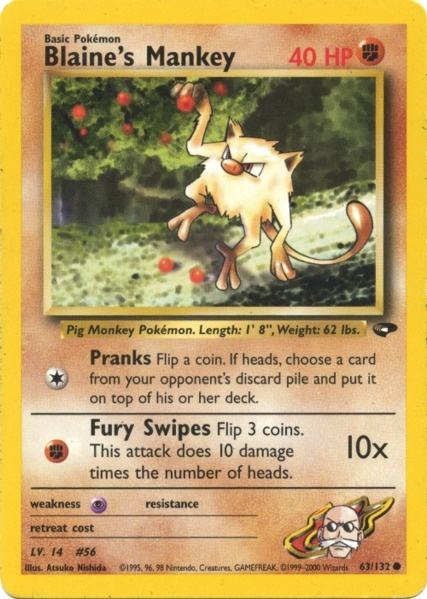 Blaine's Mankey (63/132) [Gym Challenge Unlimited] | Good Games North