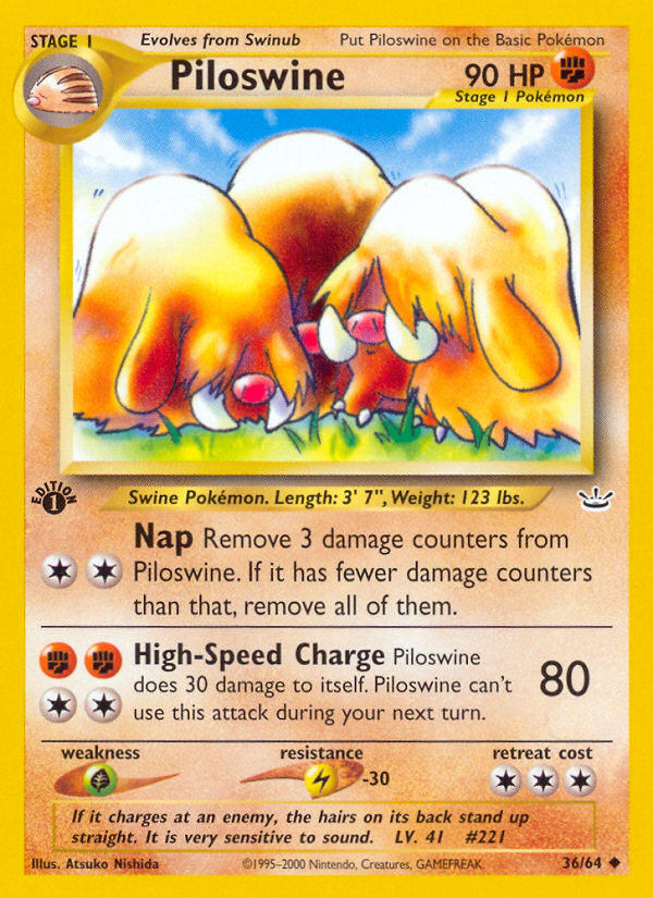Piloswine (36/64) [Neo Revelation 1st Edition] | Good Games North