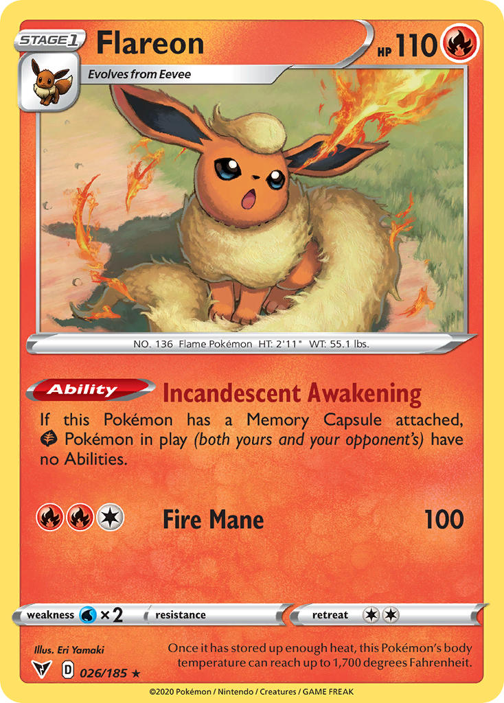 Flareon (026/185) [Sword & Shield: Vivid Voltage] | Good Games North
