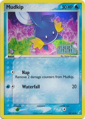 Mudkip (58/100) (Stamped) [EX: Crystal Guardians] | Good Games North