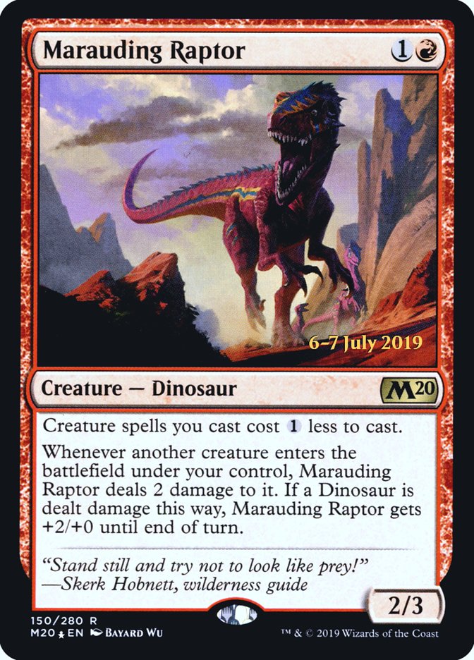 Marauding Raptor  [Core Set 2020 Prerelease Promos] | Good Games North