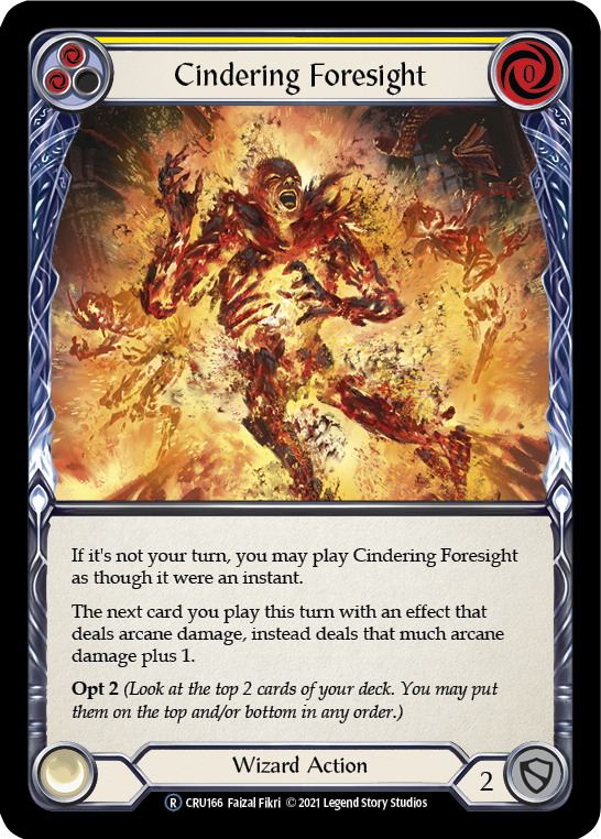 Cindering Foresight (Yellow) [U-CRU166-RF] Unlimited Rainbow Foil | Good Games North