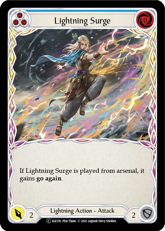 Lightning Surge (Blue) [U-ELE191] Unlimited Rainbow Foil | Good Games North
