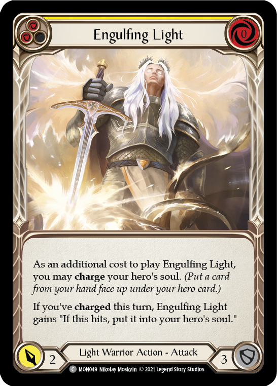 Engulfing Light (Yellow) [MON049-RF] 1st Edition Rainbow Foil | Good Games North