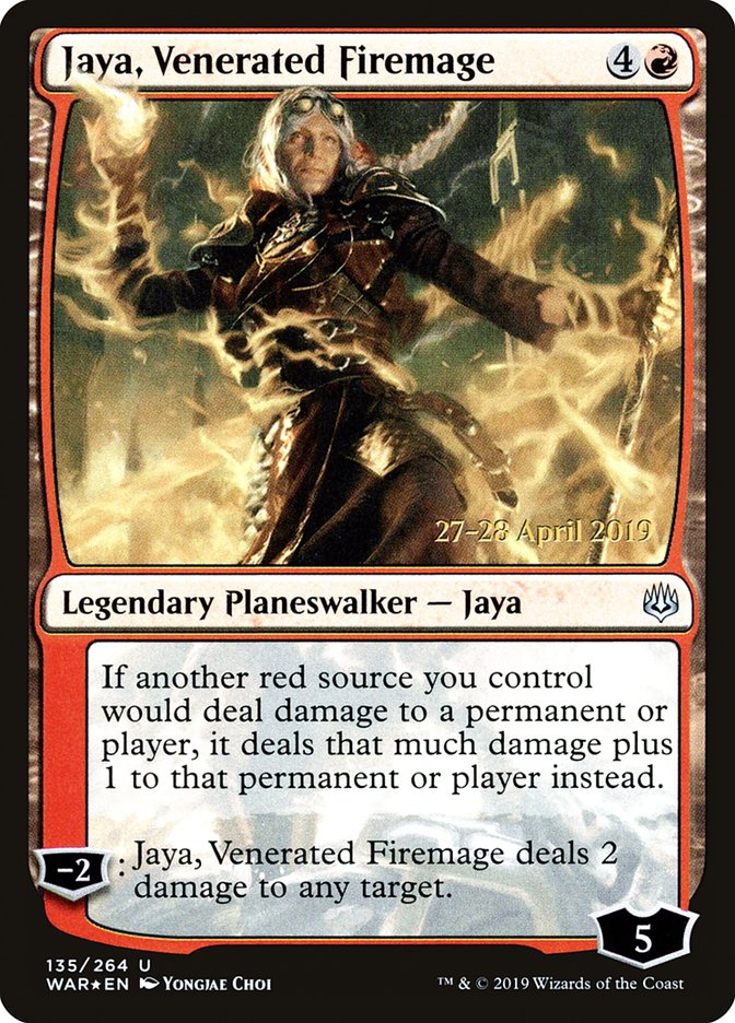 Jaya, Venerated Firemage  [War of the Spark Prerelease Promos] | Good Games North