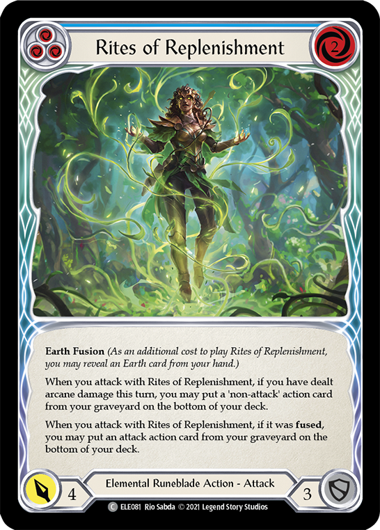 Rites of Replenishment (Blue) [ELE081] (Tales of Aria)  1st Edition Rainbow Foil | Good Games North