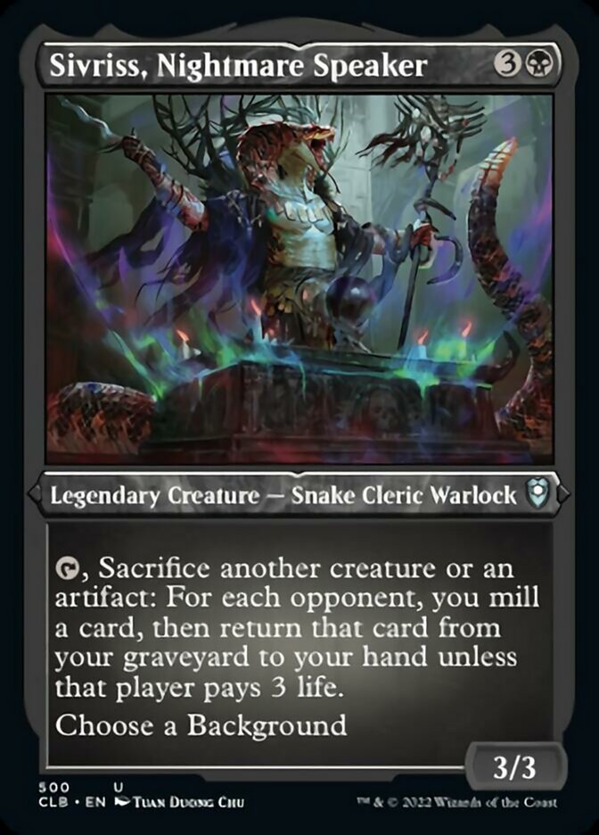 Sivriss, Nightmare Speaker (Foil Etched) [Commander Legends: Battle for Baldur's Gate] | Good Games North