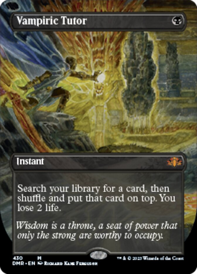 Vampiric Tutor (Borderless Alternate Art) [Dominaria Remastered] | Good Games North