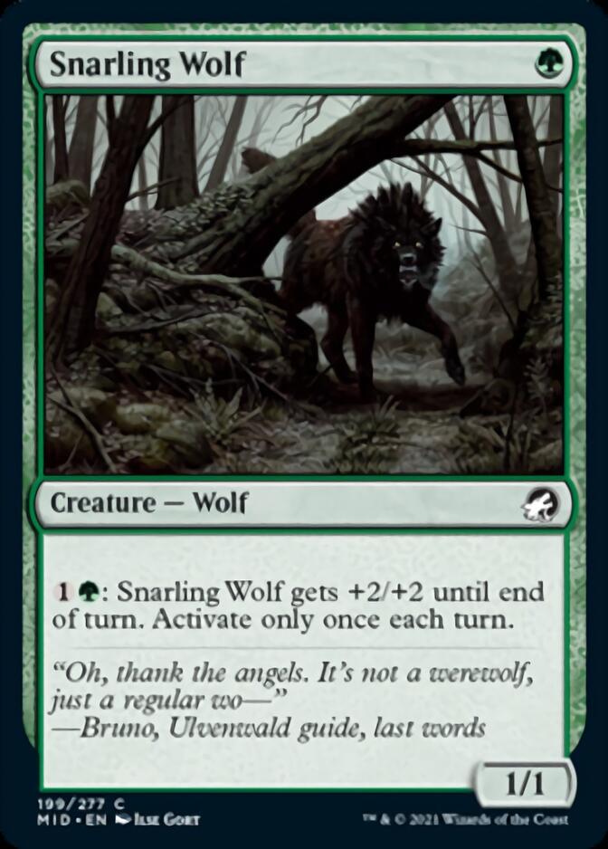 Snarling Wolf [Innistrad: Midnight Hunt] | Good Games North