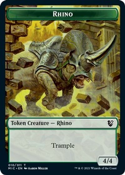 Rhino // Wolf Double-sided Token [Innistrad: Midnight Hunt Commander] | Good Games North