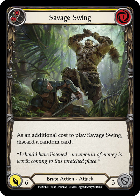 Savage Swing (Yellow) [RNR016-C] (Rhinar Hero Deck)  1st Edition Normal | Good Games North