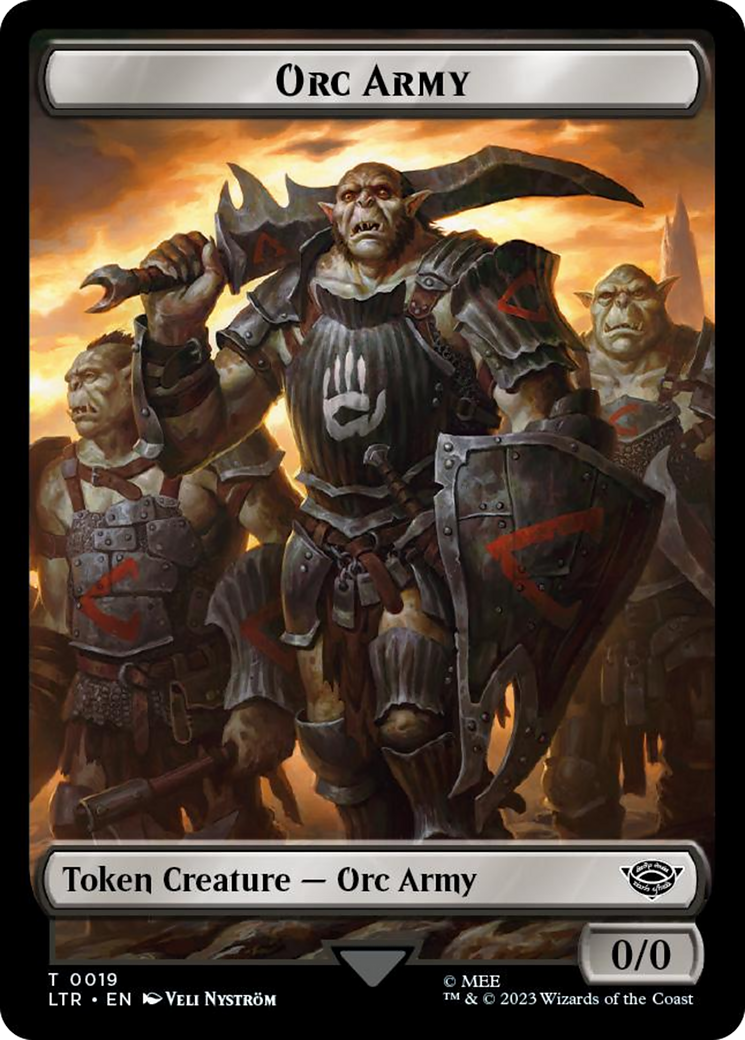 Orc Army (0019) // Food (0023) Double-Sided Token (Surge Foil) [The Lord of the Rings: Tales of Middle-Earth Tokens] | Good Games North