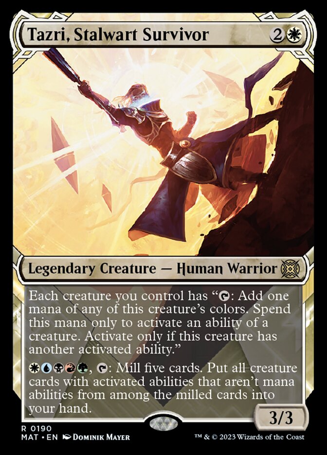 Tazri, Stalwart Survivor (Showcase Halo Foil) [March of the Machine: The Aftermath] | Good Games North
