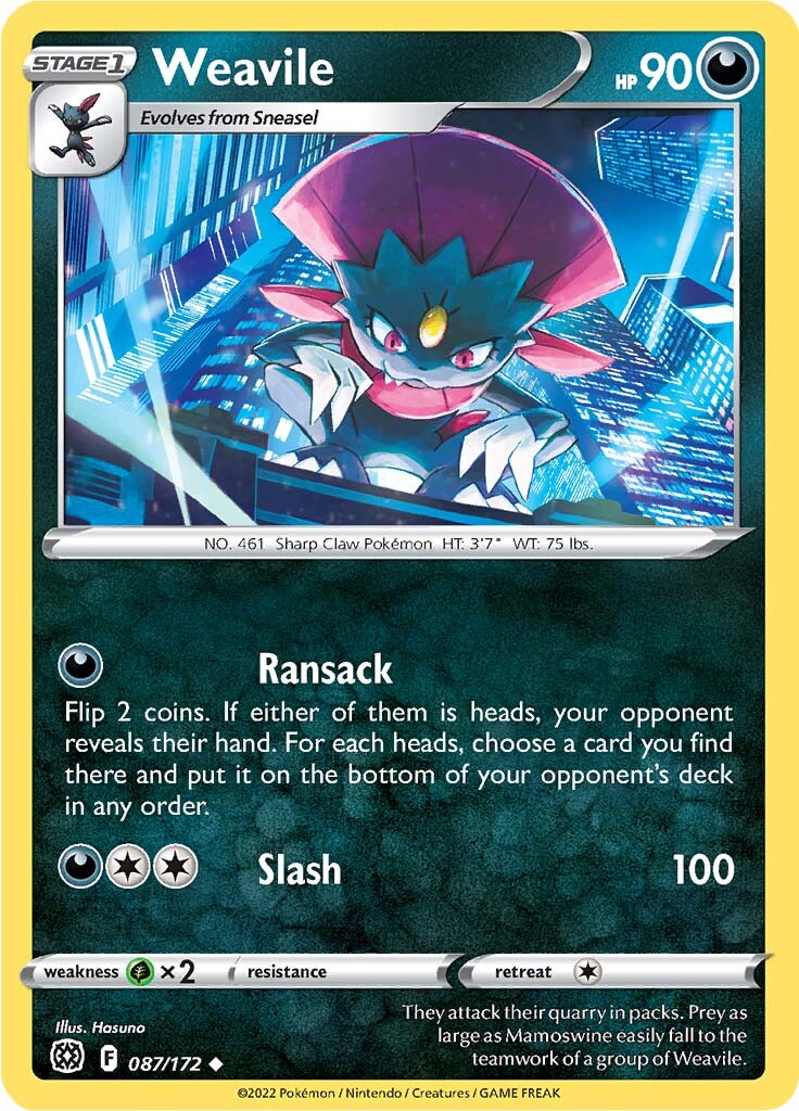 Weavile (087/172) [Sword & Shield: Brilliant Stars] | Good Games North
